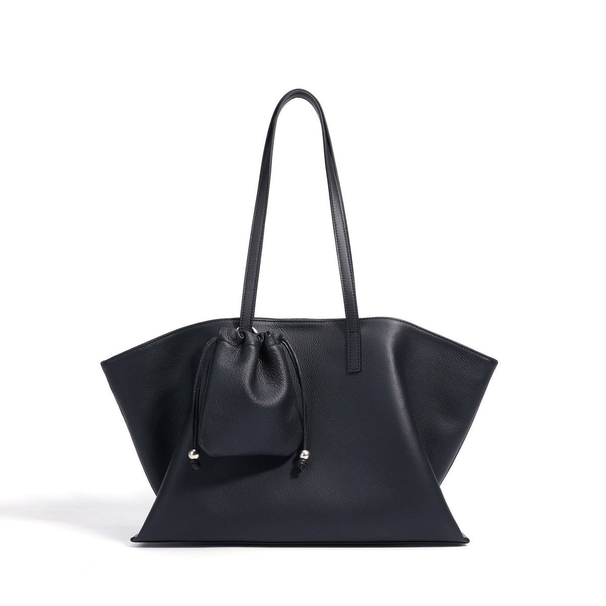 soft-structured tote bag with mini pouch – SANDRA