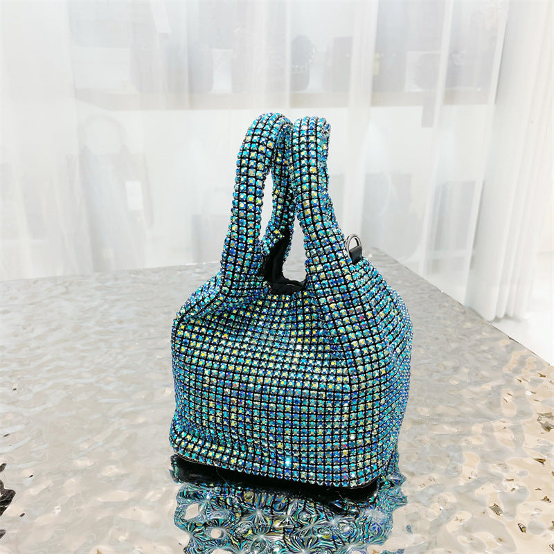 crystal-embellished knotted-handle evening bag - Eromidc