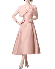 off-shoulder A-line dress with oversized bow – CELIVNE