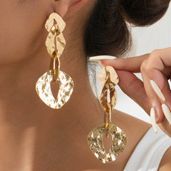 Textured linked drop earrings with organic shapes – Ristu