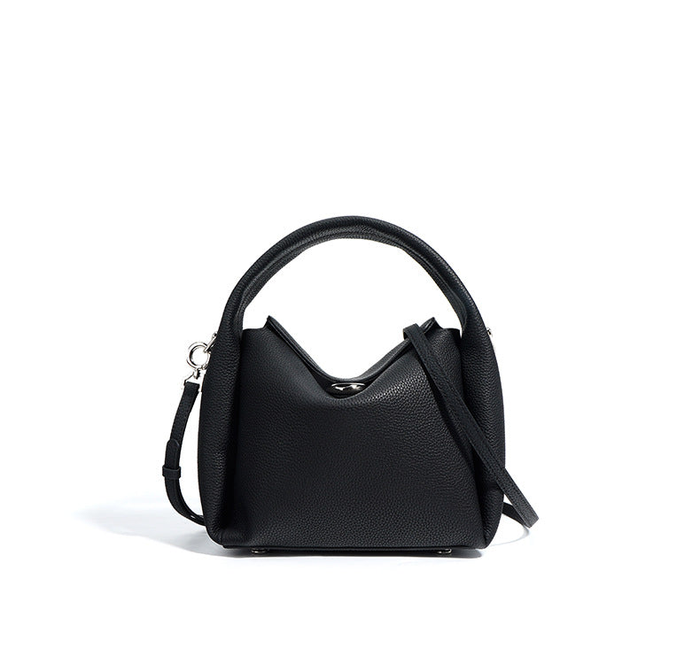 structured mini tote with folded top handle - FAYLE