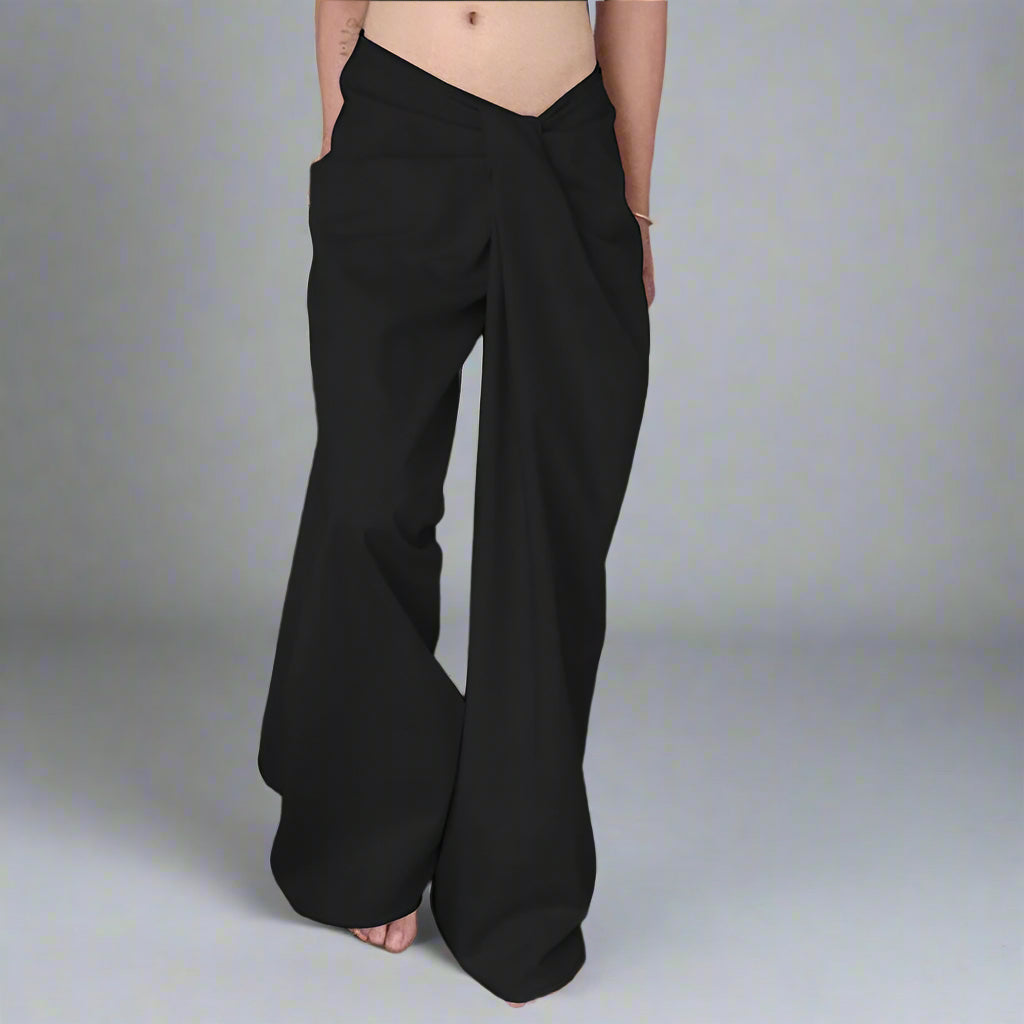 Wide-leg trousers with knot waist detailing - Aprino