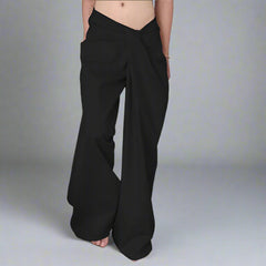 Wide-leg trousers with knot waist detailing - Aprino