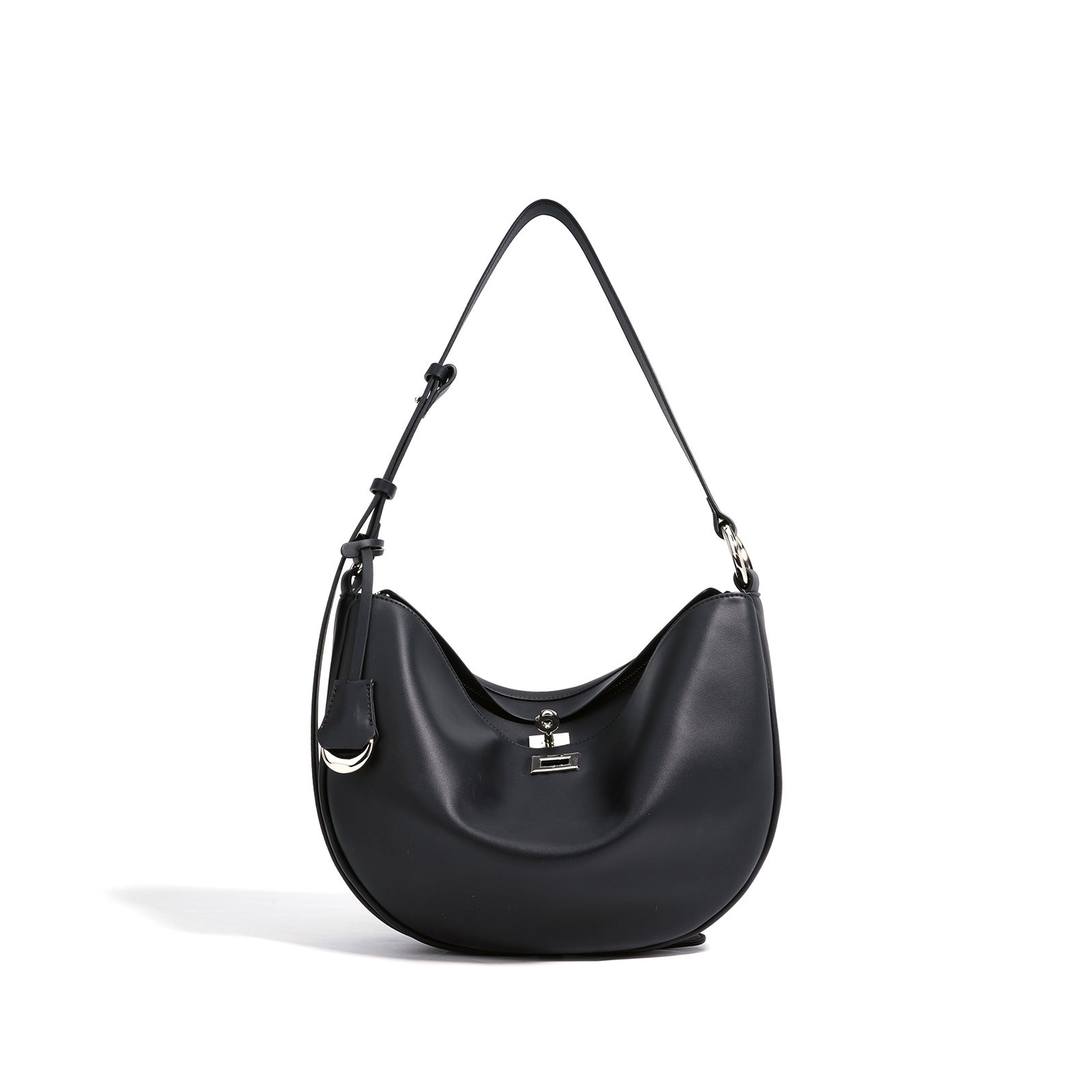 crescent moon shoulder bag with curved silhouette - STELZA