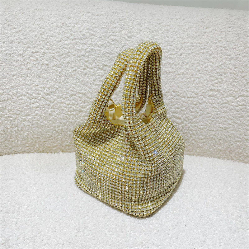 crystal-embellished knotted-handle evening bag - Eromidc