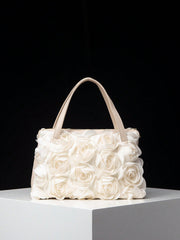 3D rose textured handbag with twin top handles – Rundru