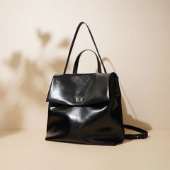 oversized structured flap bag with top handle – NOIH