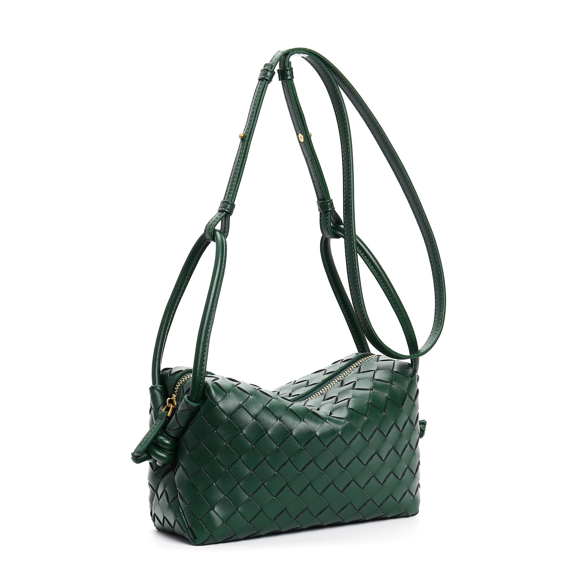 textured leather crossbody with adjustable strap - INESU