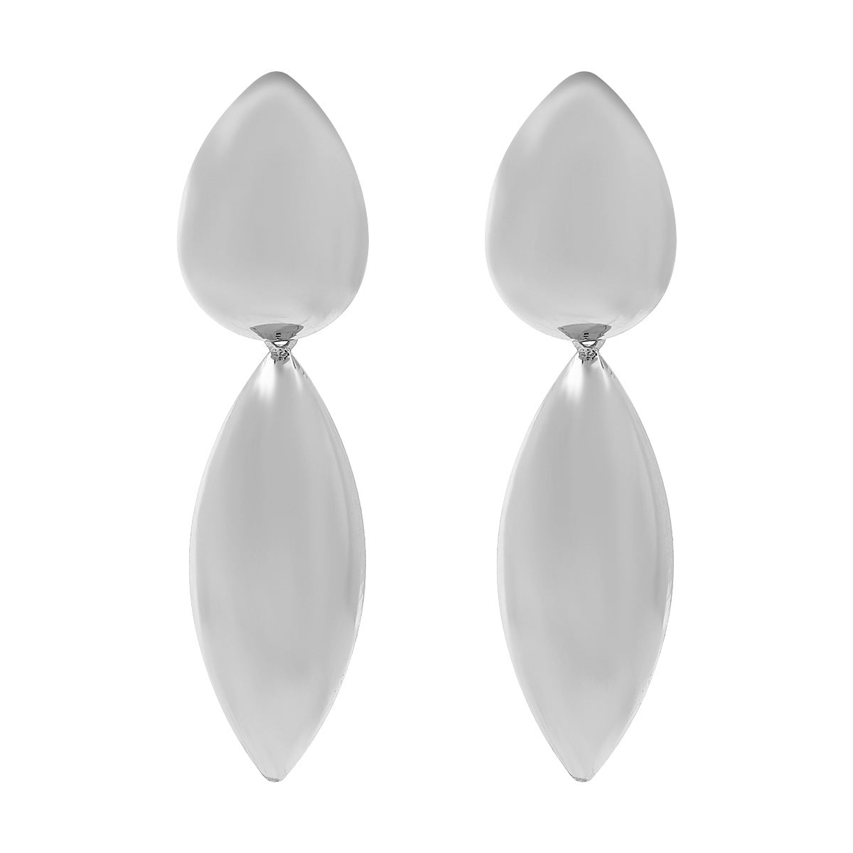 elongated teardrop earrings with mirror finish - LINAD