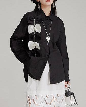 Button-down shirt with bow detailing - Bilky