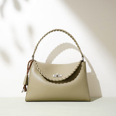 top-handle trapeze bag with braided strap – LENA