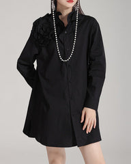 Puff sleeve shirt with floral embellishment - Enitu
