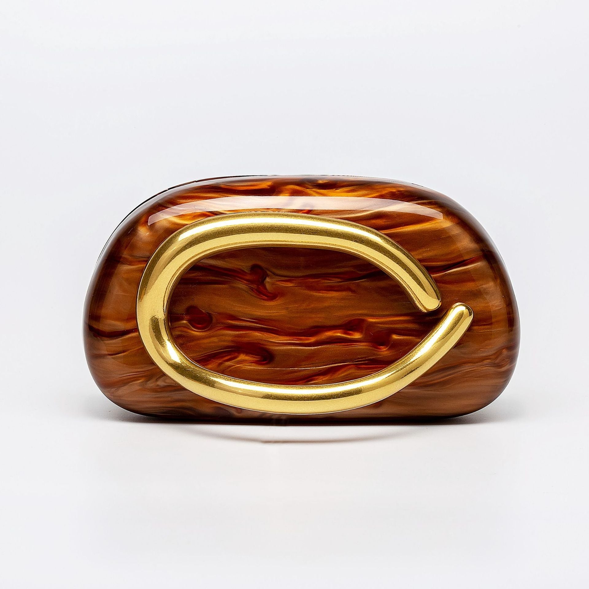 Minimalist clutch with gold curve handle - Artiku