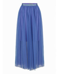 Sheer tulle maxi skirt with satin waistband – Afty