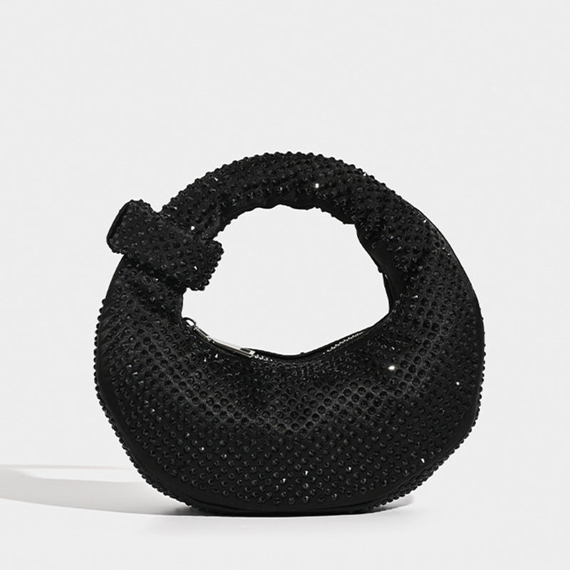 Rhinestone-embellished bag with bow handle - Nurfi