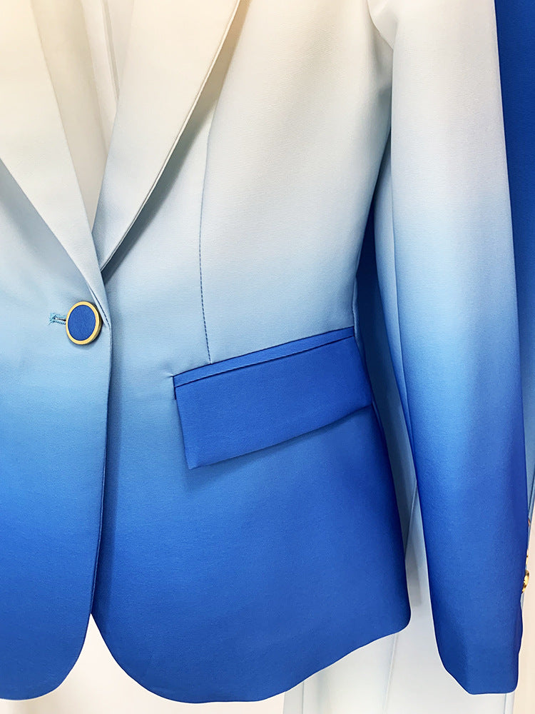 gradient tailored pantsuit with single-breasted blazer – Fannanah