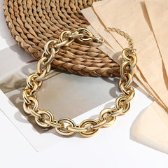 Chunky rounded link necklace with polished finish - Artugi