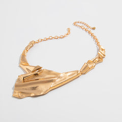 Sculpted metal choker with abstract fold detail - Nighi