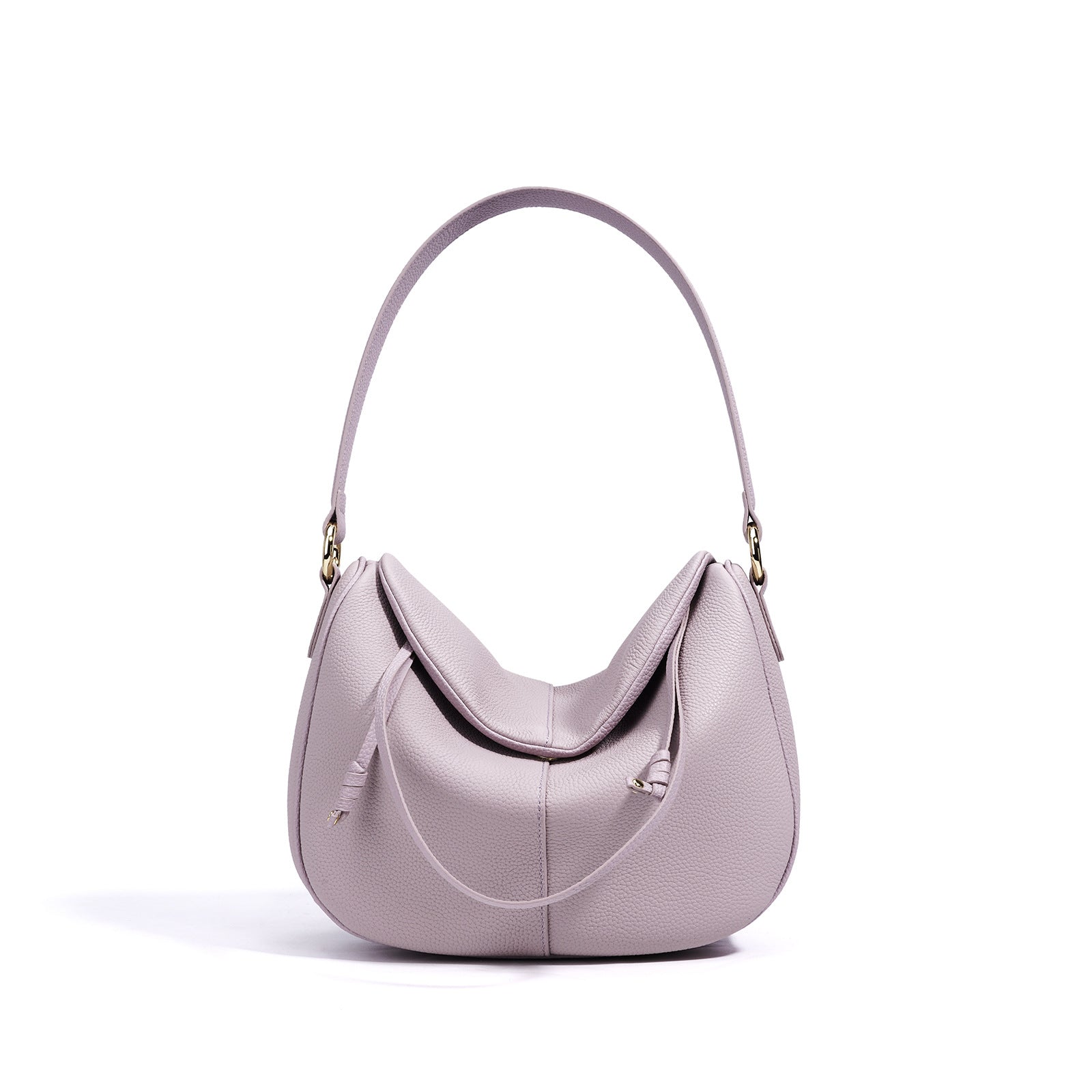 curved hobo bag with relaxed flap – LILAS