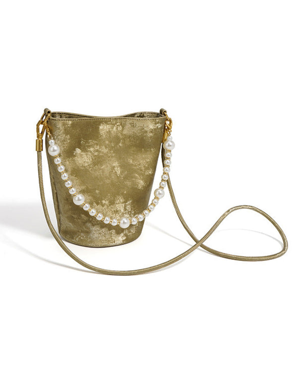 bucket mini bag with pearl strap detail - AIRAV