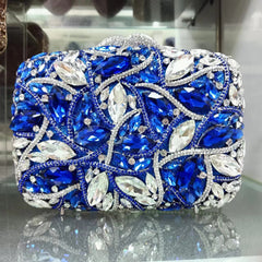 crystal embellished clutch with floral design - Enduri