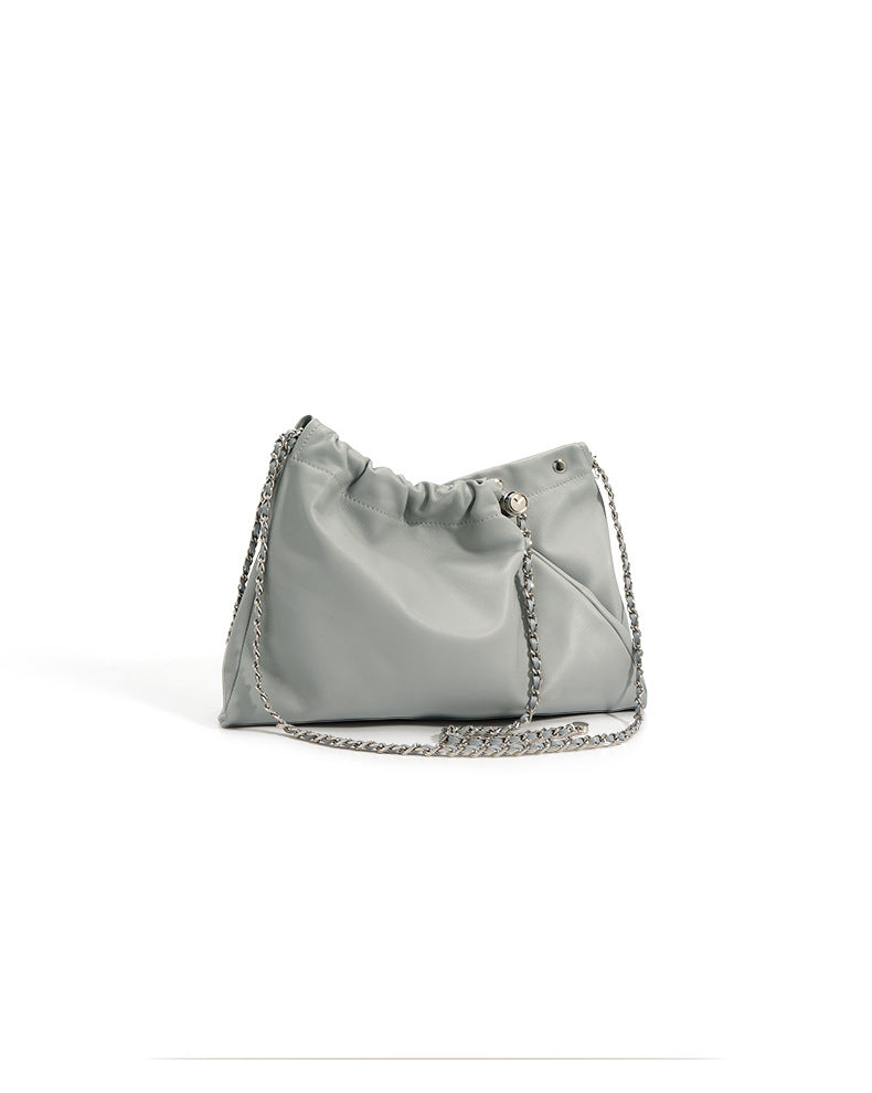 soft ruched shoulder bag with chain strap - VERVA