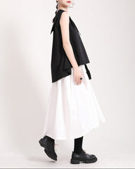 One-shoulder buttoned shirt with gathered waist - Zertu