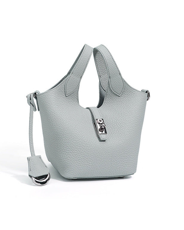 pebble-textured mini tote with top handles - LYRAP