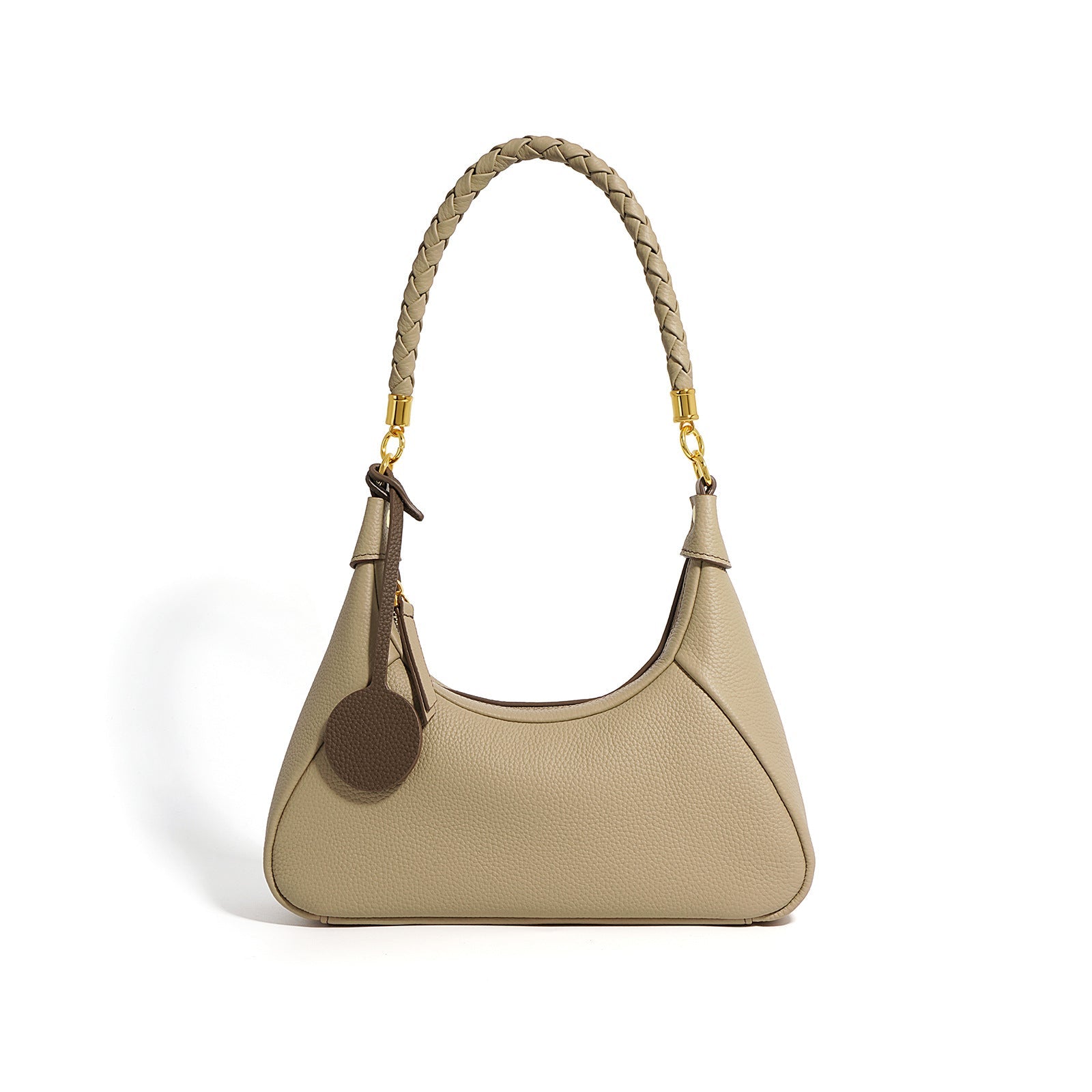 Curved hobo shoulder bag with braided strap - STELZA