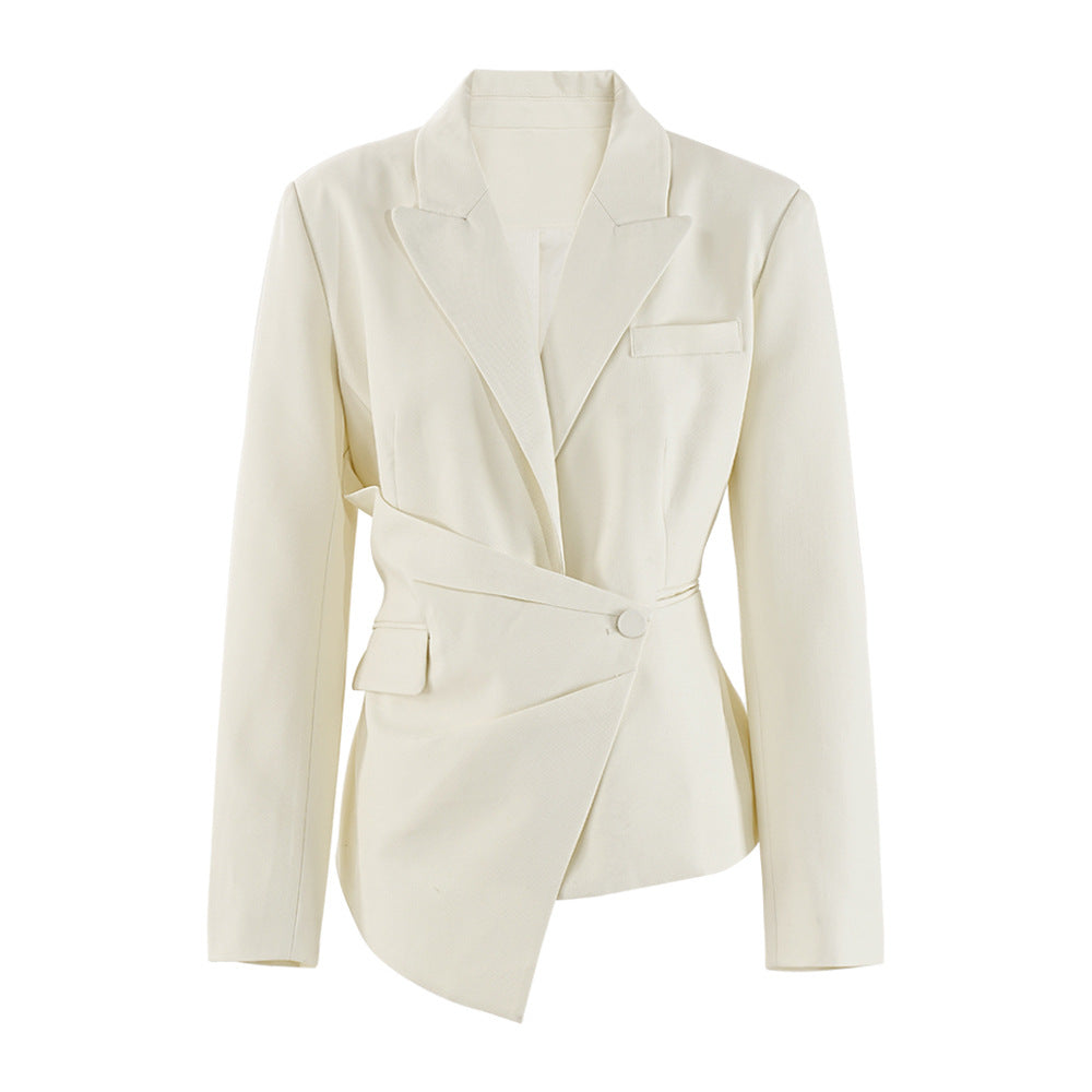 Asymmetrical belted blazer - Elinuty