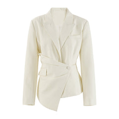 Asymmetrical belted blazer - Elinuty