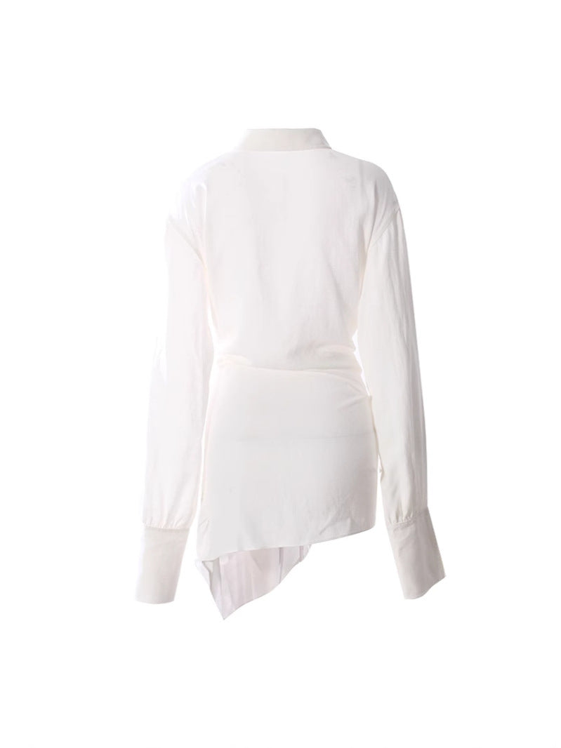 long-sleeve shirt with oversized bow tie waist – CELINE