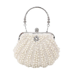 beaded pearl clutch with crystal clasp - RoviL