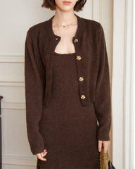Long sleeve cropped cardigan with jewel buttons - Cubri
