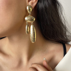sculpted drop hammered earrings – AURORA