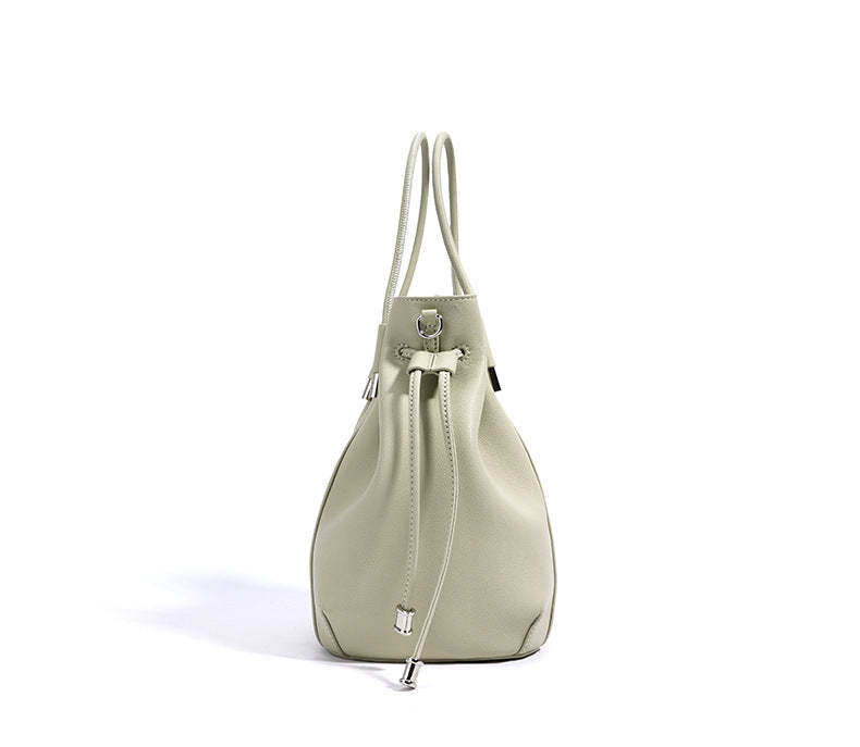 bucket tote bag with metallic drawstring tips – MINTA