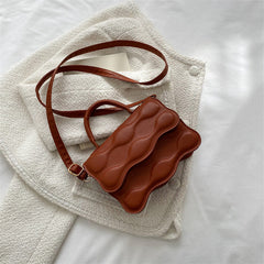 ripple wave mini crossbody bag with puffy green texture – LUMIA