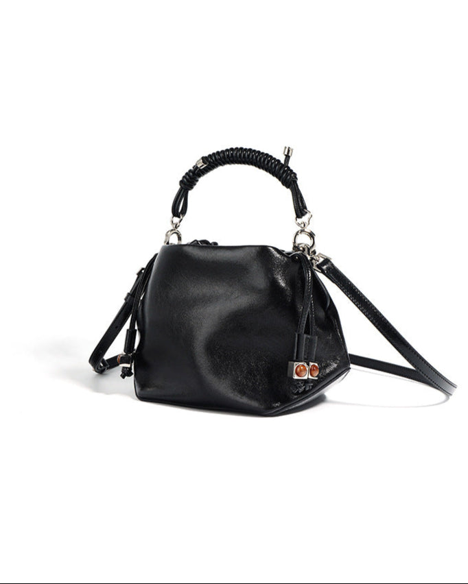 Structured top handle bag with coiled strap - MIPLA