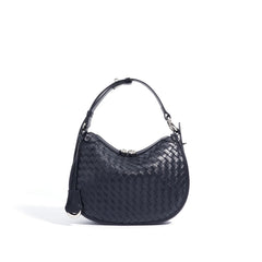 woven crescent shoulder bag with metal clasp – NOVWA