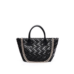 quilted woven tote with chain strap – DAKOTA