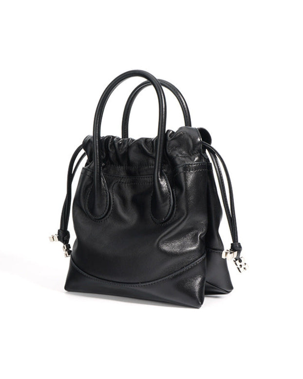 drawstring mini tote with top handles - RUBYK