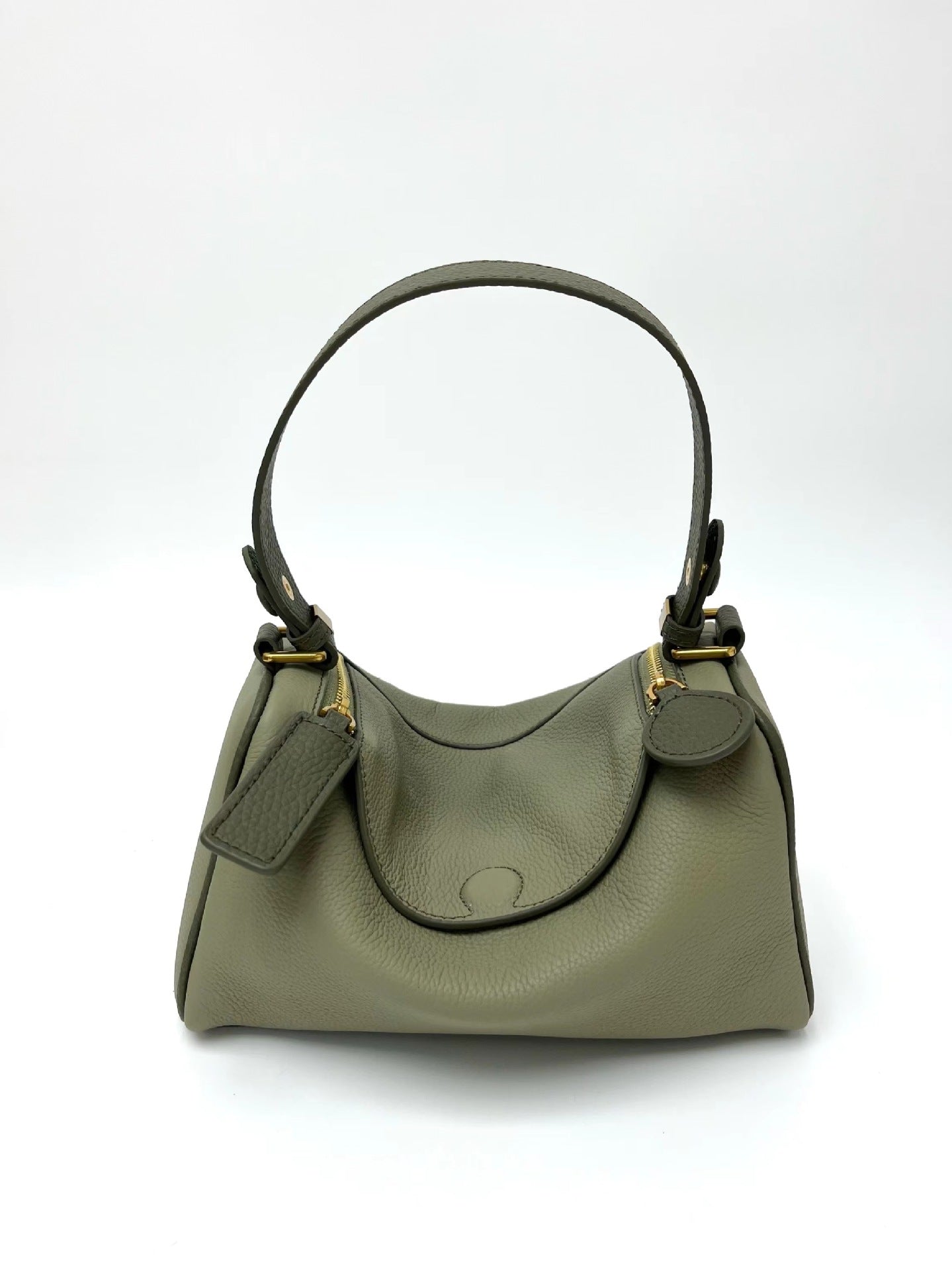 boxy leather handbag with top handle – CAMELIA