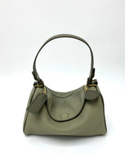boxy leather handbag with top handle – CAMELIA