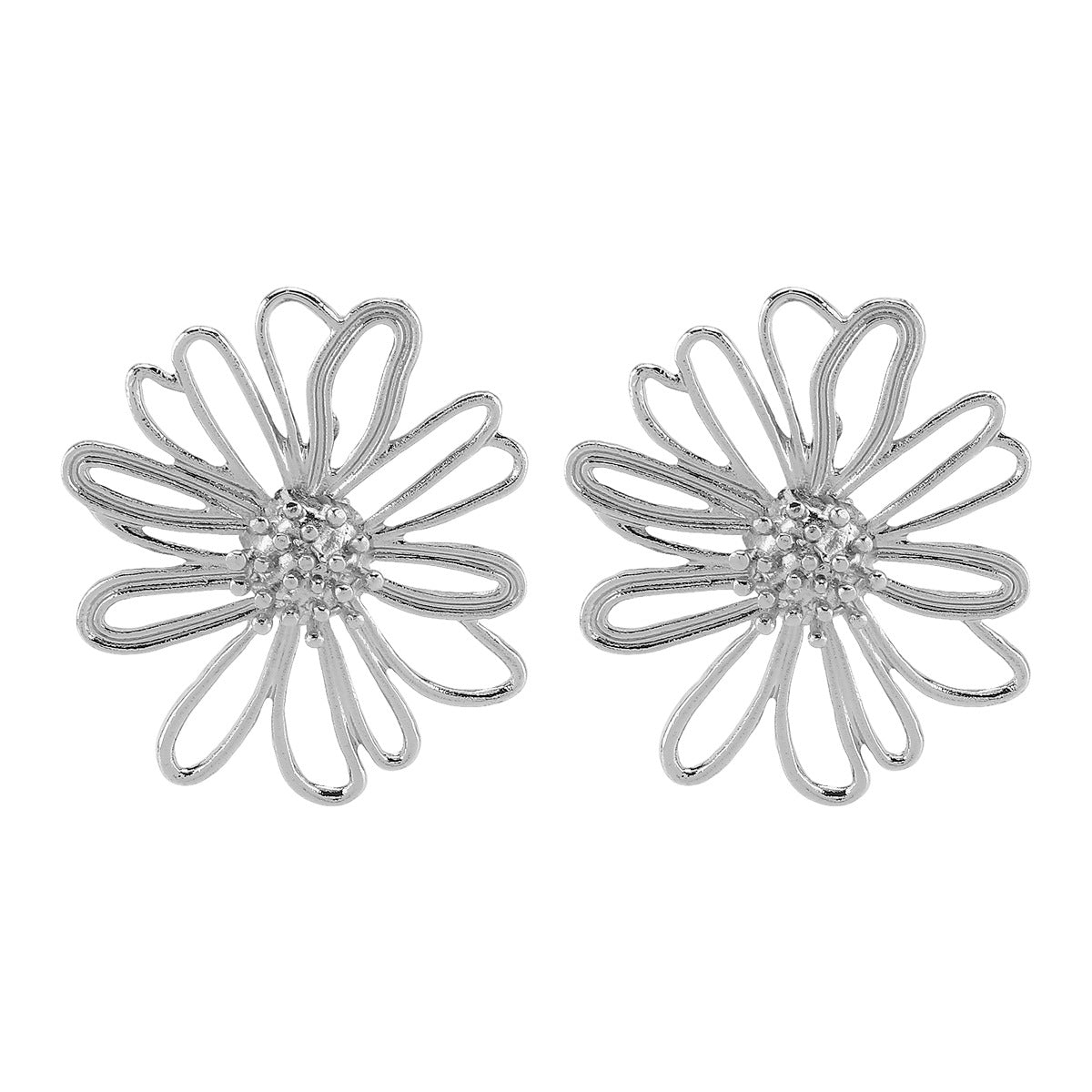 openwork daisy earring with textured gold petals – LIVIA