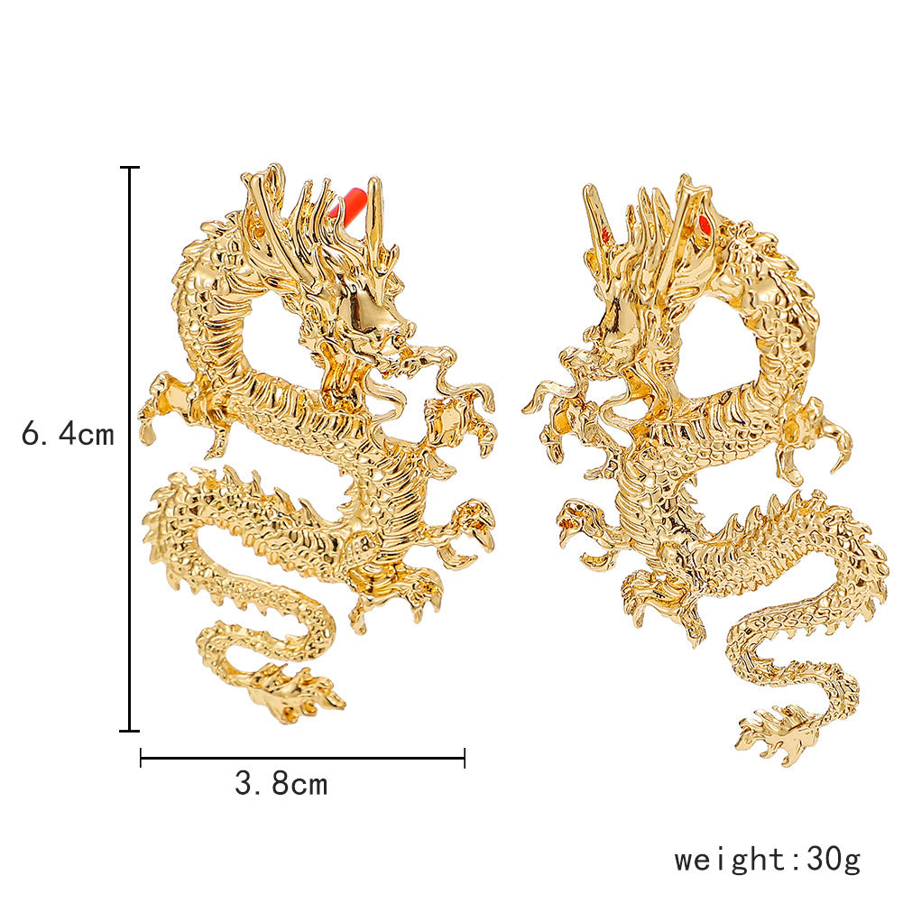 gold dragon statement earring – ZENRA