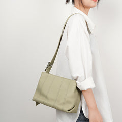 structured shoulder bag with vertical stitching - ORAS