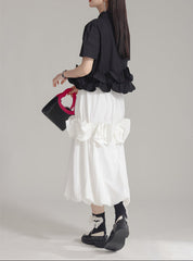 Short sleeve shirt with ruffled hem - Breezzu