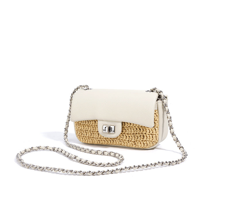 braided flap bag with chain top handle - SIMENNA
