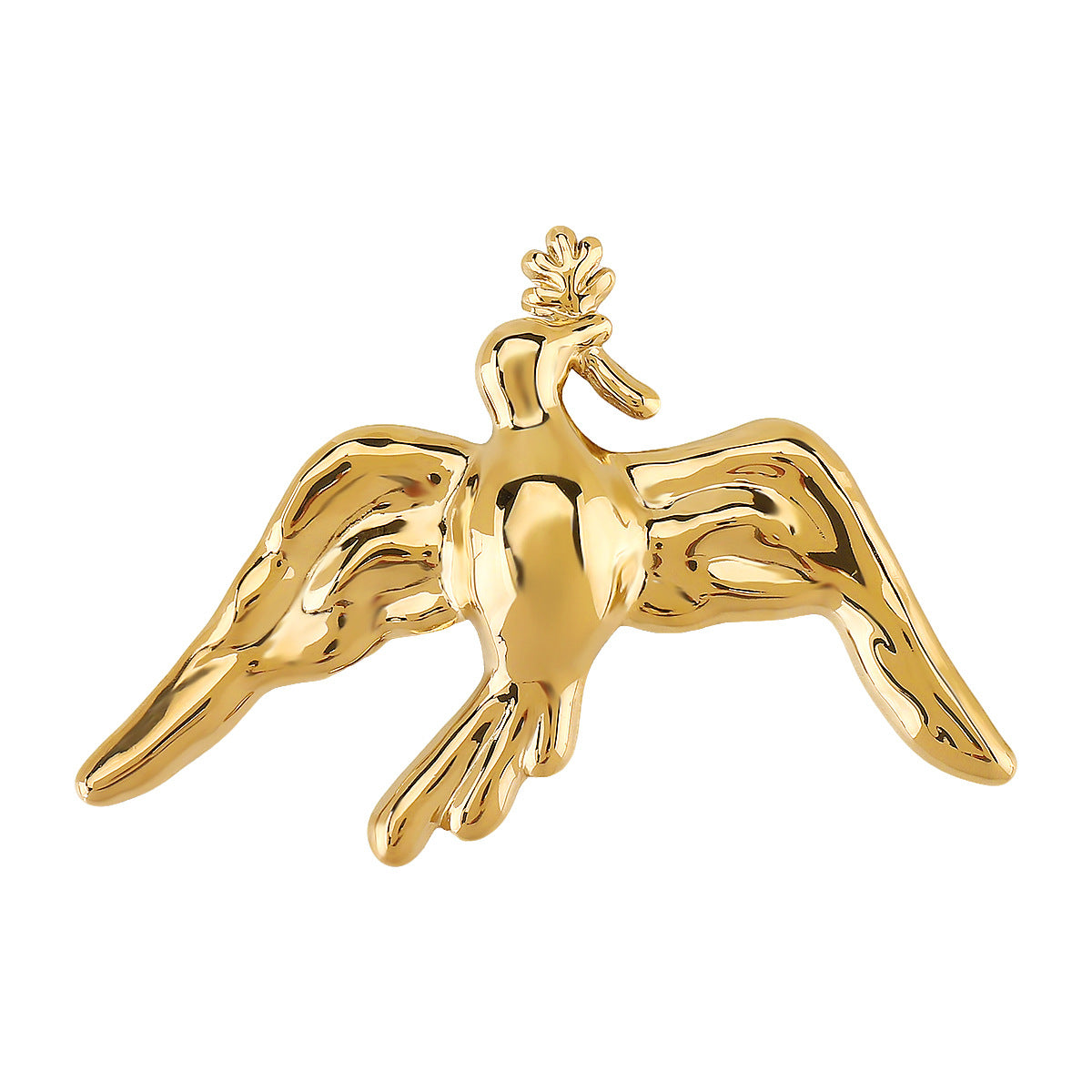 Antique Gold Dove of Peace Brooch Pin - MLINO