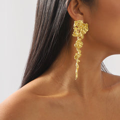 Floral drop earrings with cascading leaf vines – Bondru